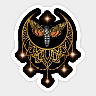 Death head moth and crescent moon Sticker